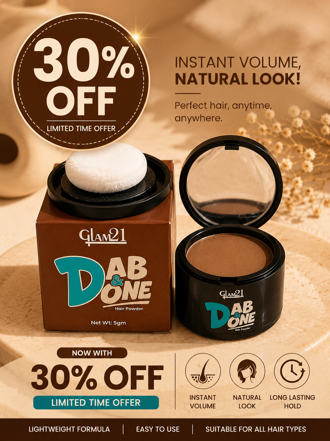 Glam21 Dam&one hair powder 5gm 30% flat