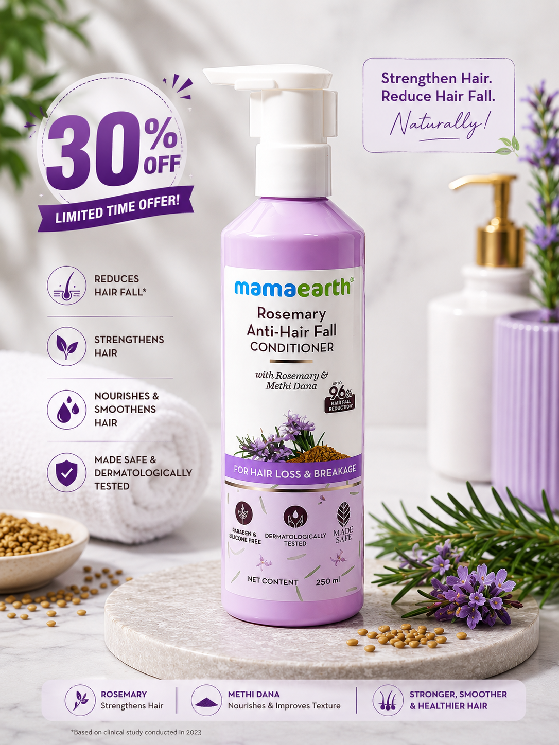 Mamaearth Rosemary Anti-Hair Fall Conditioner (250 ml)