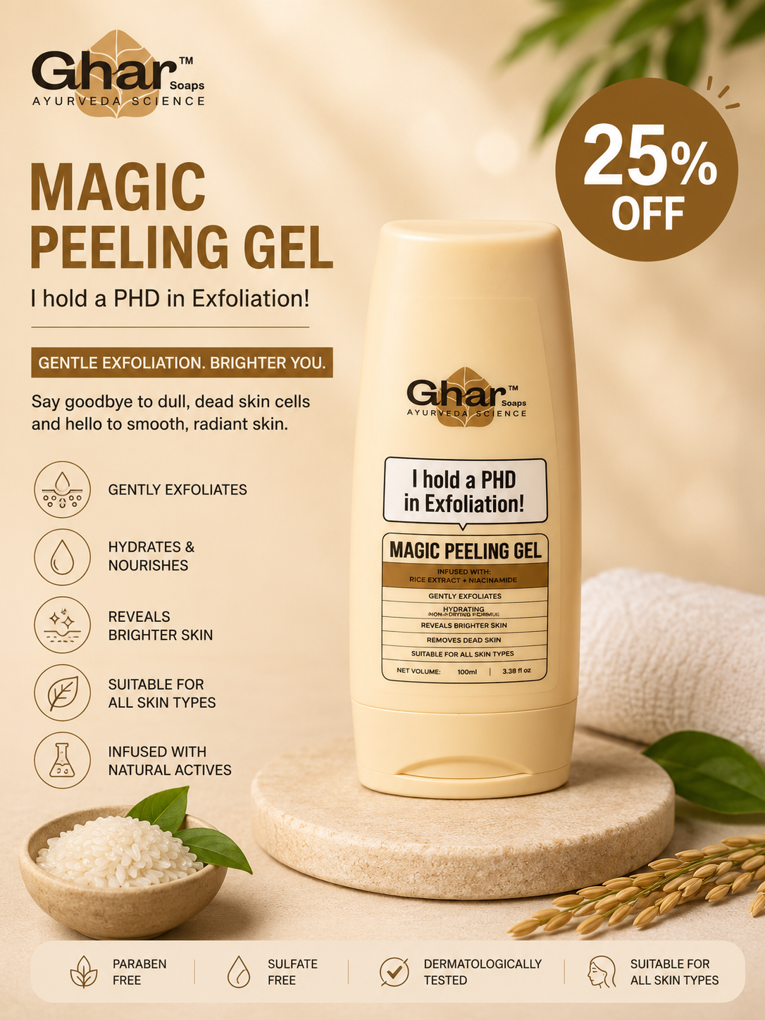 Ghar Soaps Magic Peeling Gel (100ml) 25% off