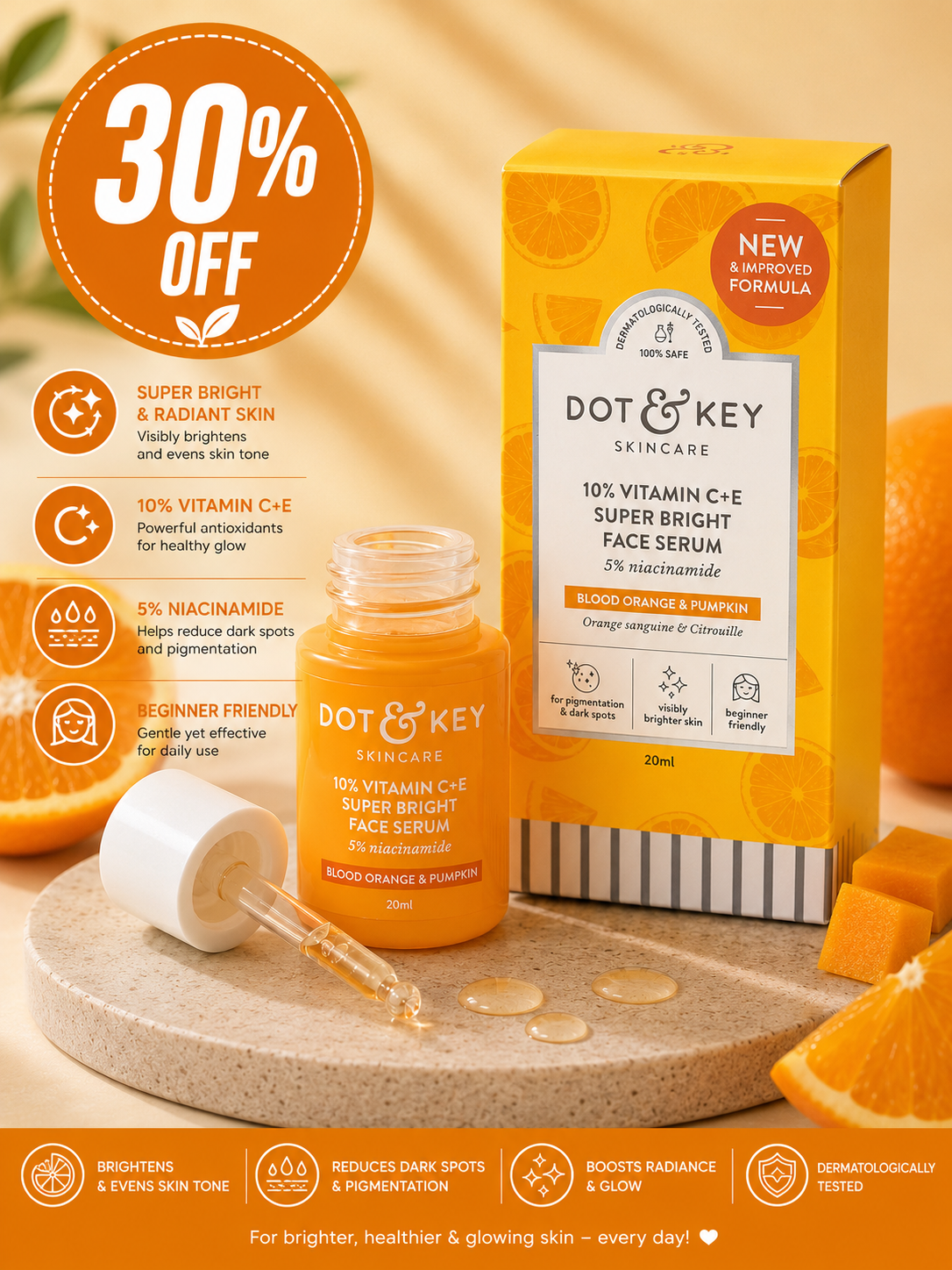 Dot & Key 10% Vitamin C + E Super Bright Face Serum (20ml) 30% off