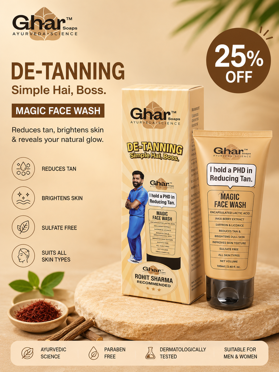 Ghar Soaps Magic Face Wash (100ml) 25% off