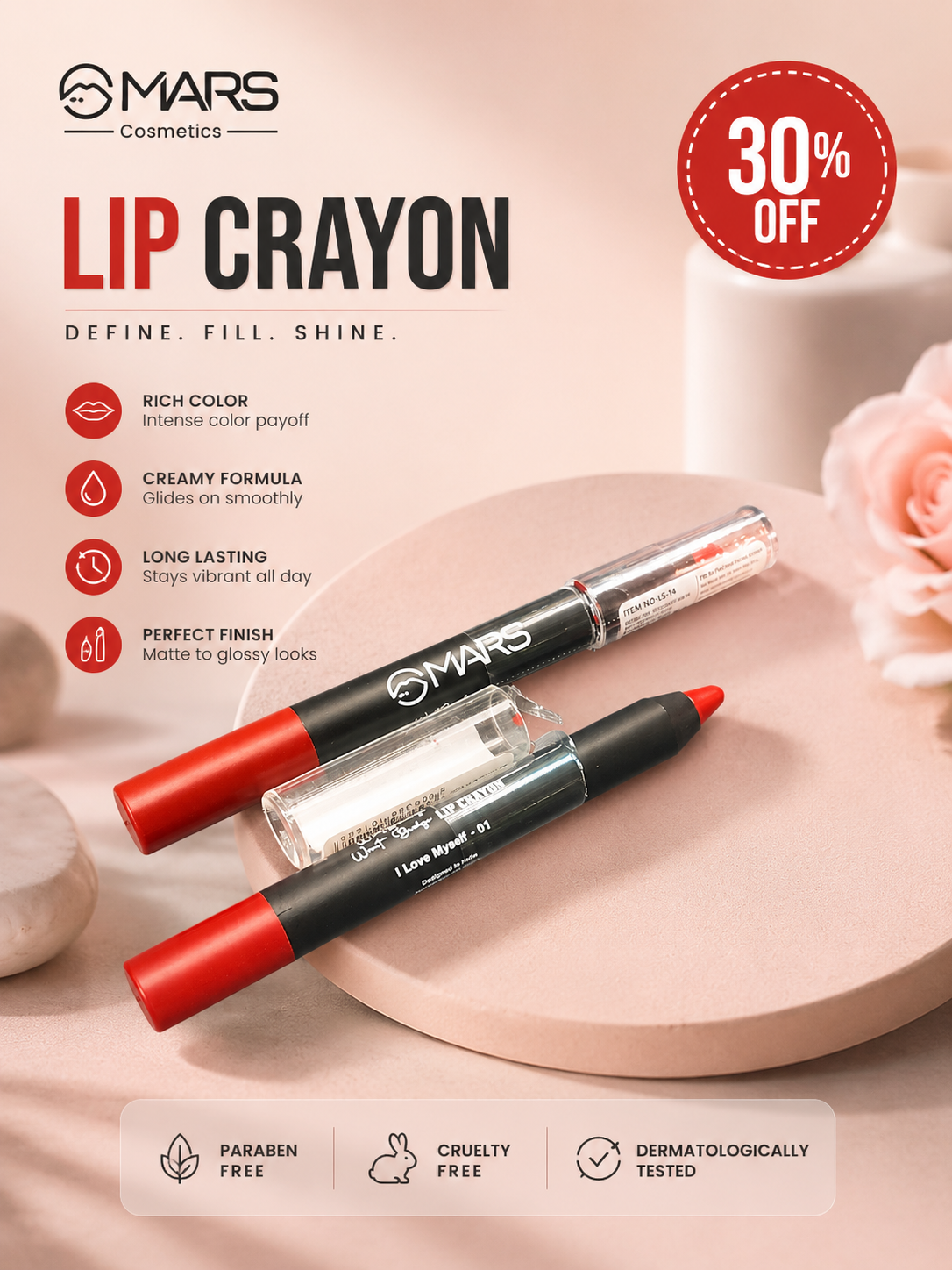MARS Lip Crayon – 30%  off