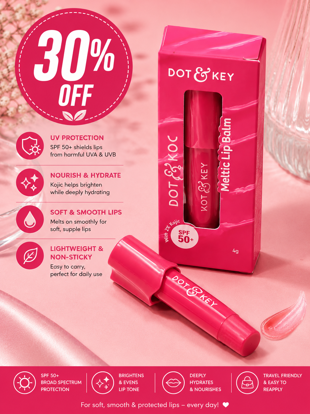 Dot & Key Melting Lip Balm SPF 50+ (4g) 30% off