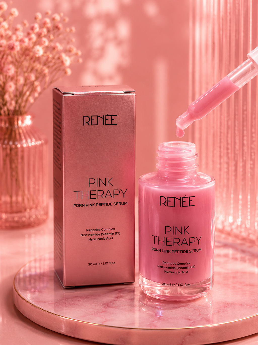 RENÉE Pink Therapy PDRN Pink Peptide Serum Net-30gm 30% flat