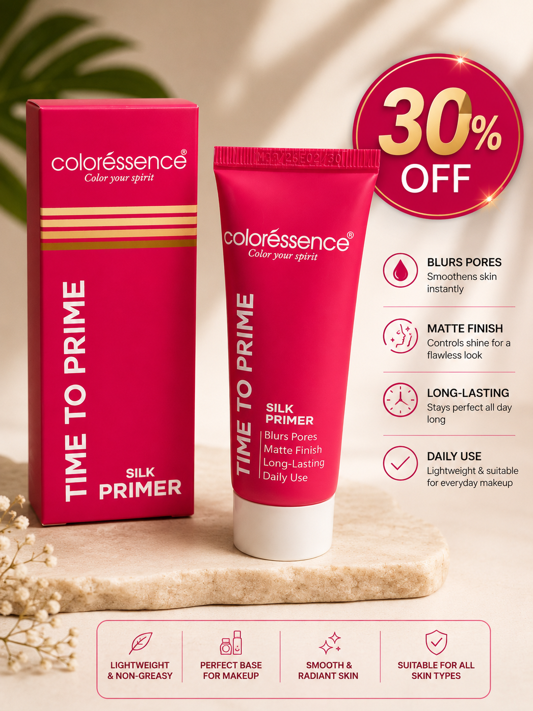 Coloressence Time To Prime Silk Primer 30% off
