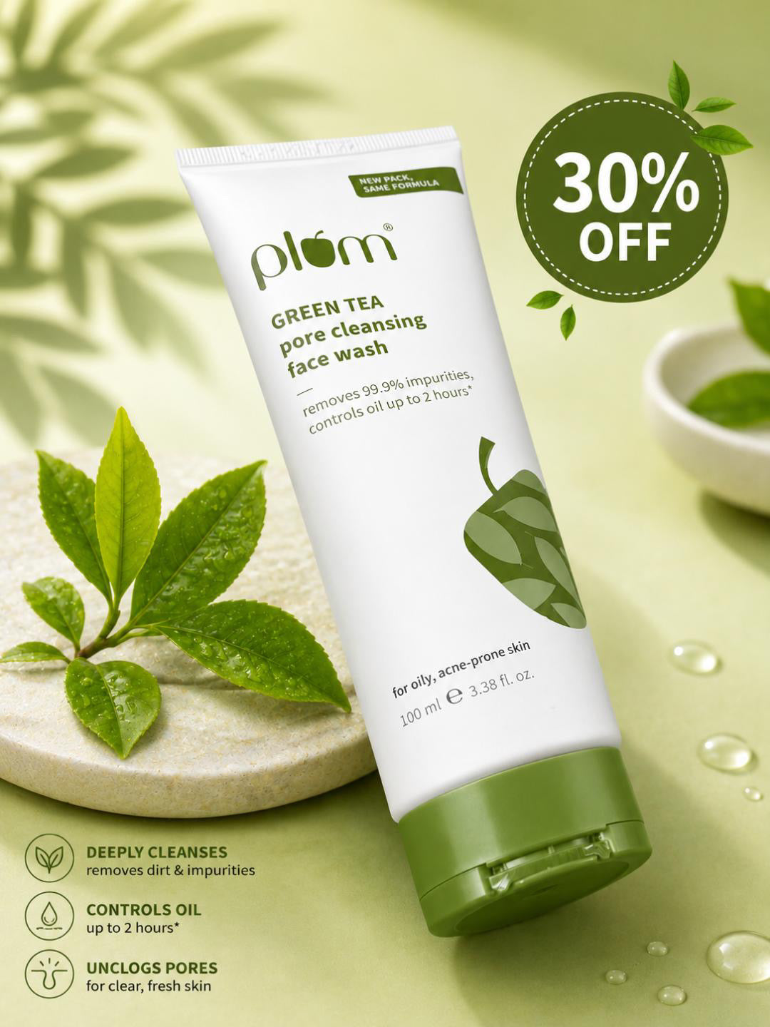 Plum Green Tea Pore Cleansing Face Wash – 100ml flat 30%