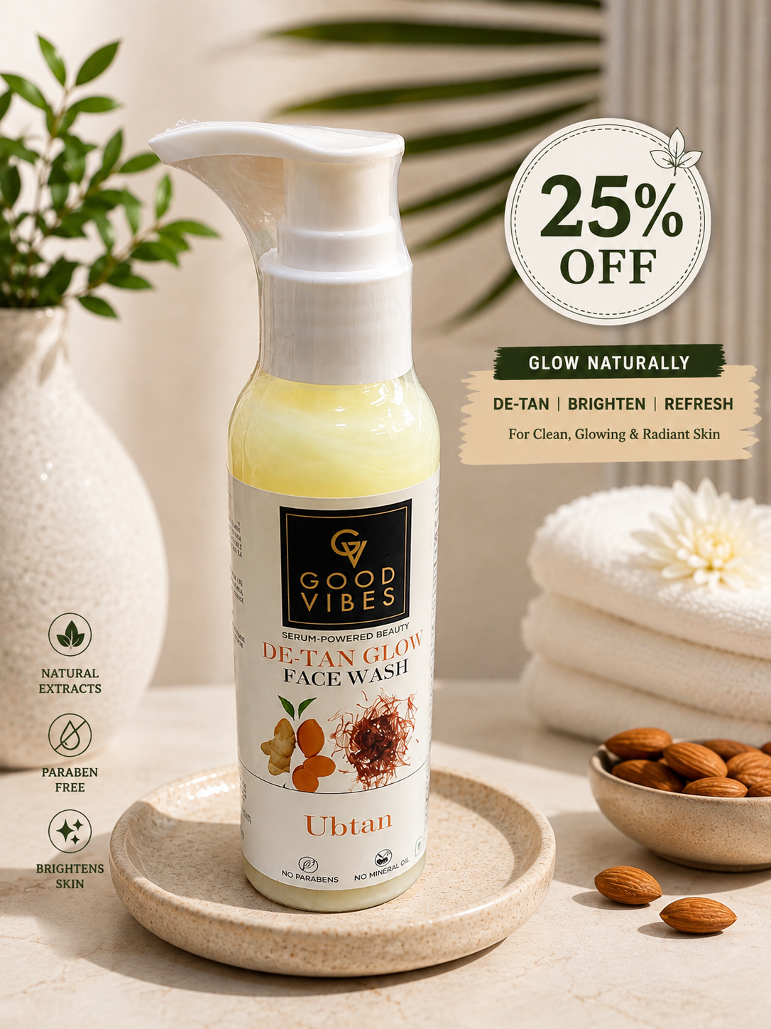 Good Vibes Ubtan De-Tan Glow Face Wash
