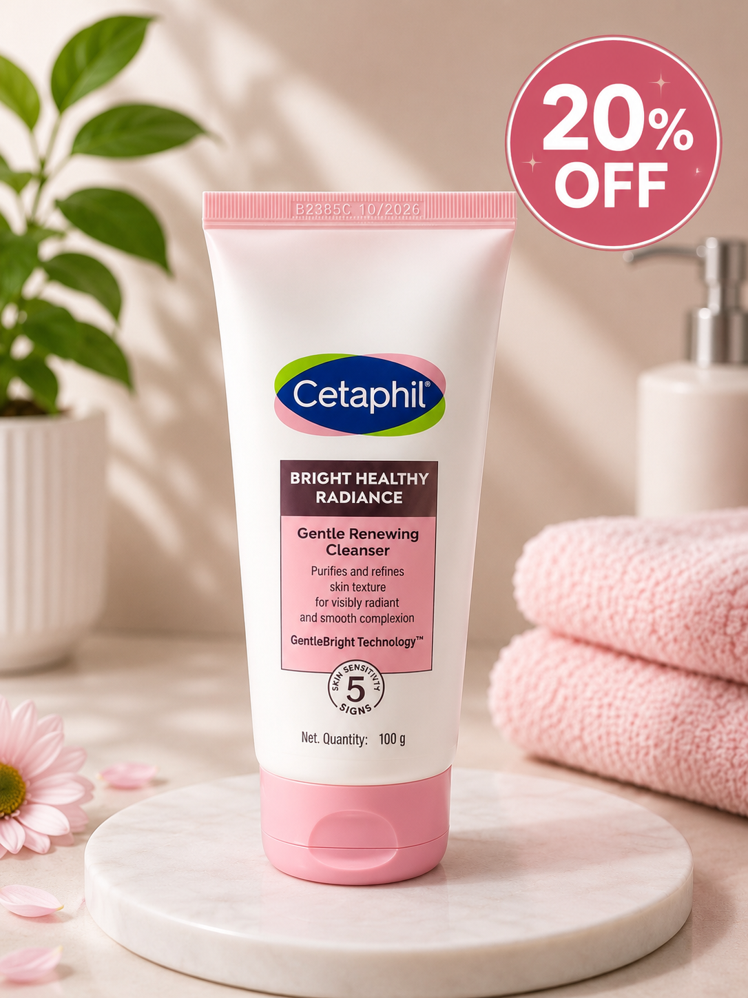Cetaphil Bright Healthy Radiance Gentle Renewing Cleanser – 100g 20% off