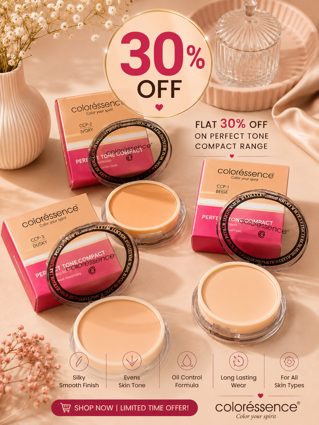 Coloressence Perfect Tone Compact Powder 30% off