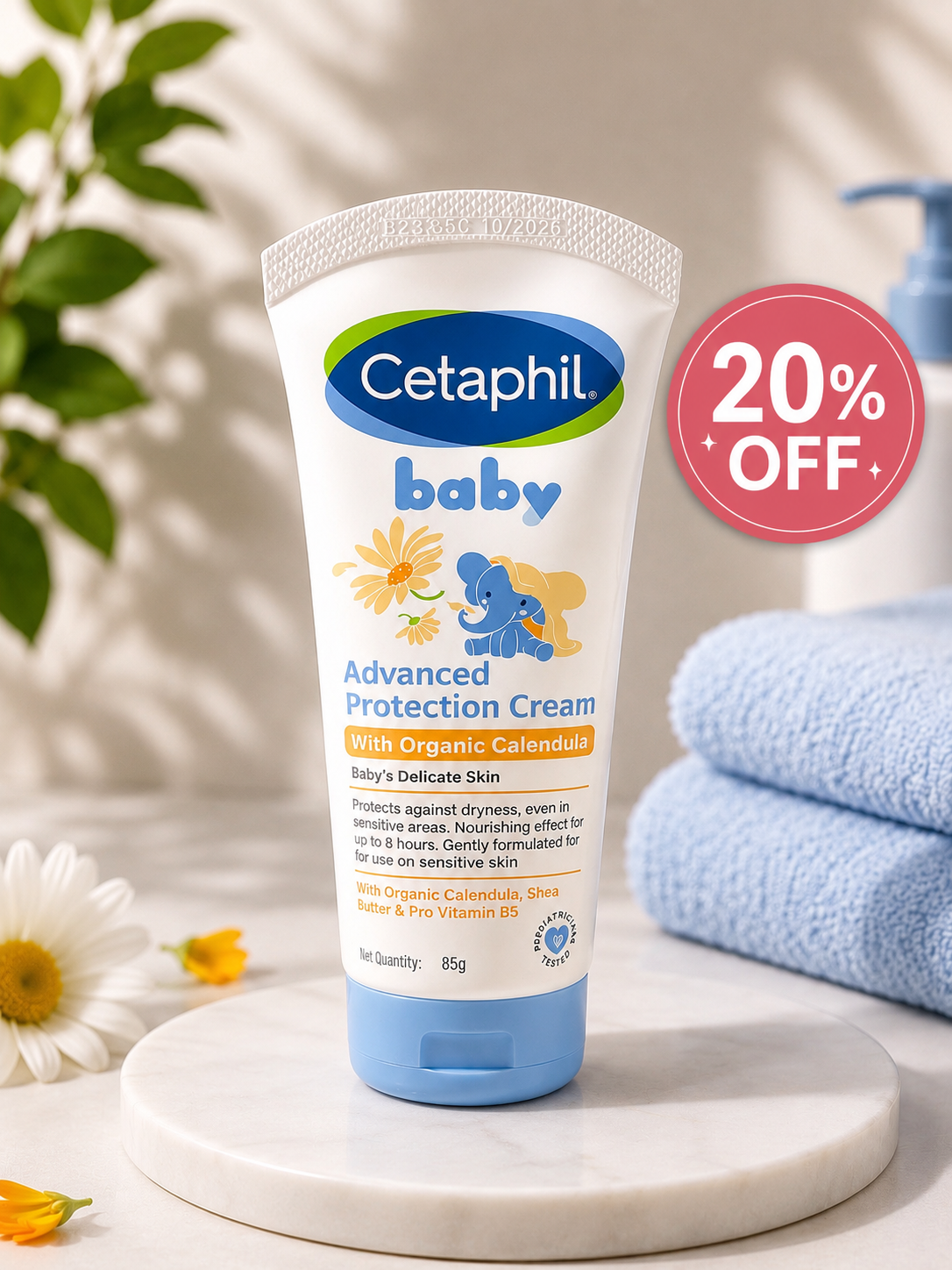 Cetaphil Baby Advanced Protection Cream with Organic Calendula – 85g flat 20%