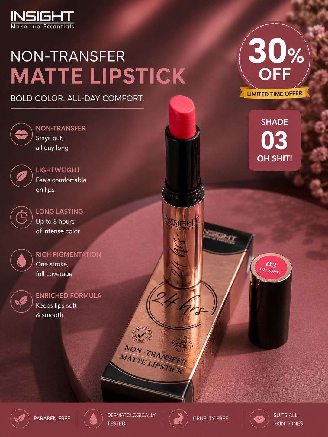 Insight Non-Transfer Matte Lipstick  30% off
