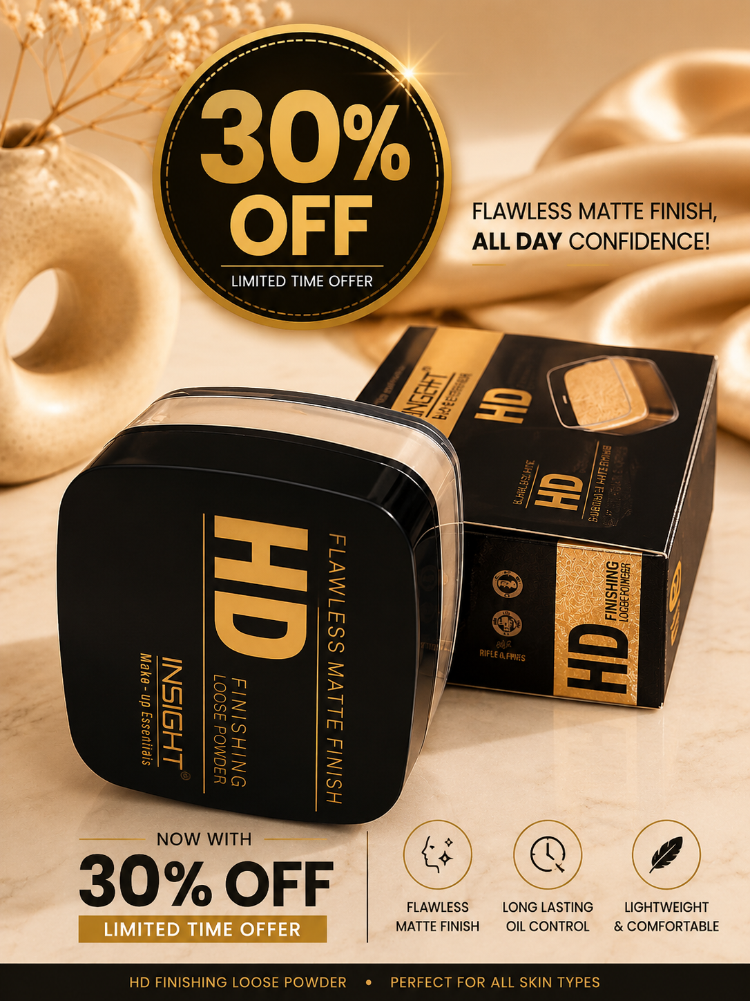 Insight HD finishing loose powder 30gm 30% flat