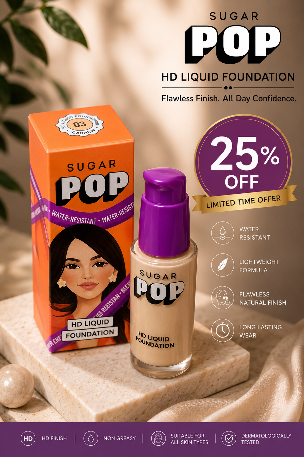 SUGAR POP HD Liquid Foundation 25% off