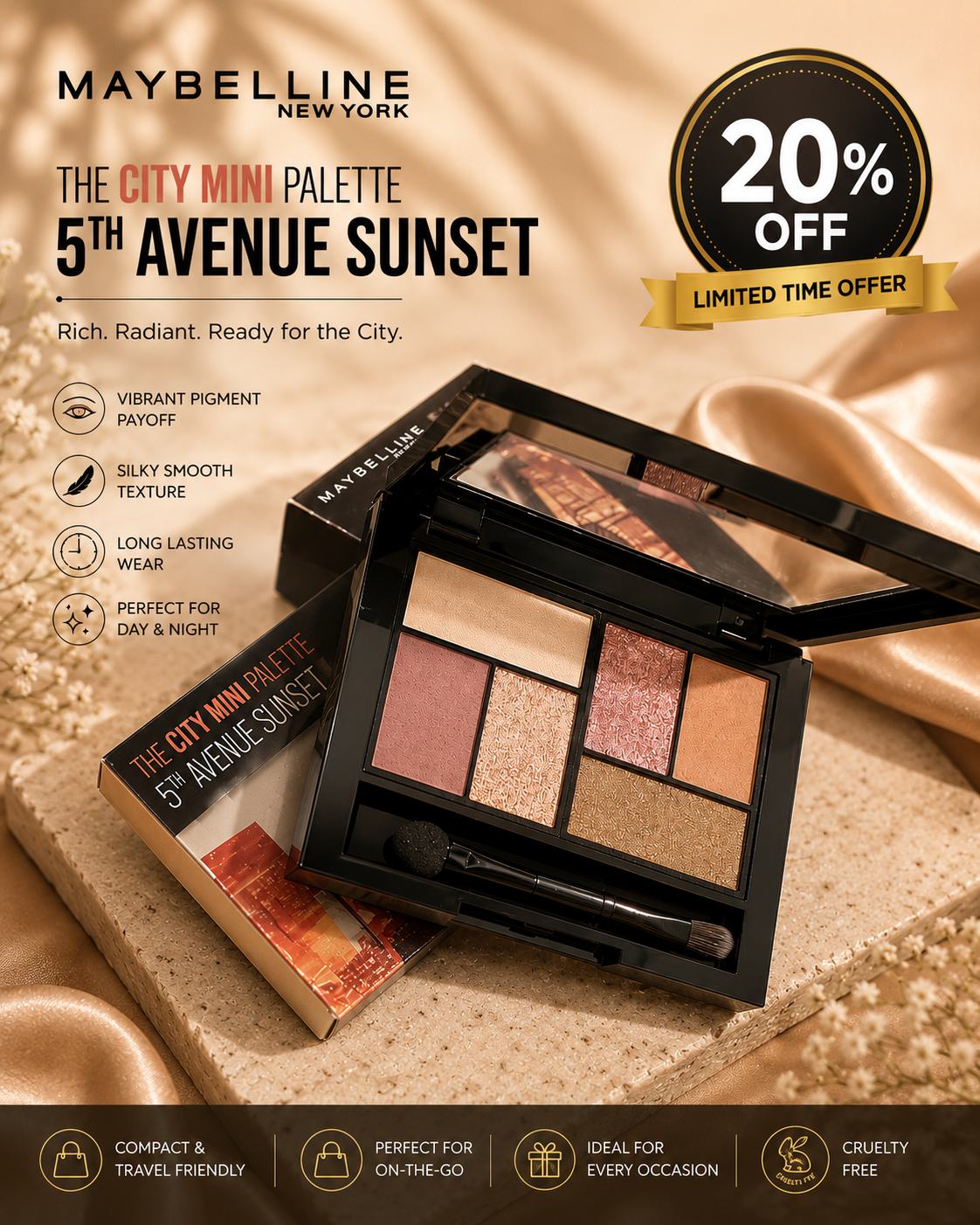 Maybelline New York – The City Mini Palette | 5th Avenue Sunset 20% off