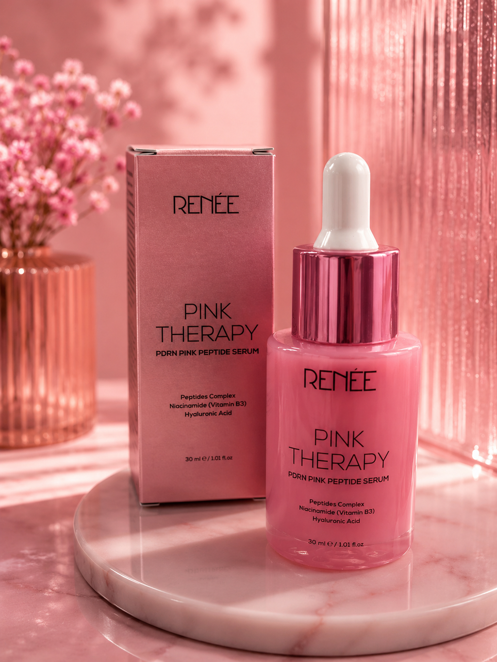 RENÉE Pink Therapy PDRN Pink Peptide Serum Net-30gm 30% flat