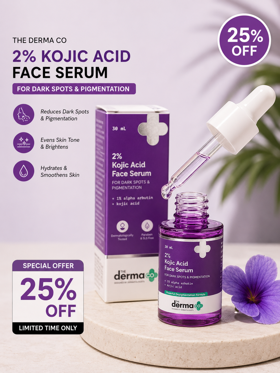 The Derma Co. 2% Kojic Acid Face Serum (30ml) 25% off