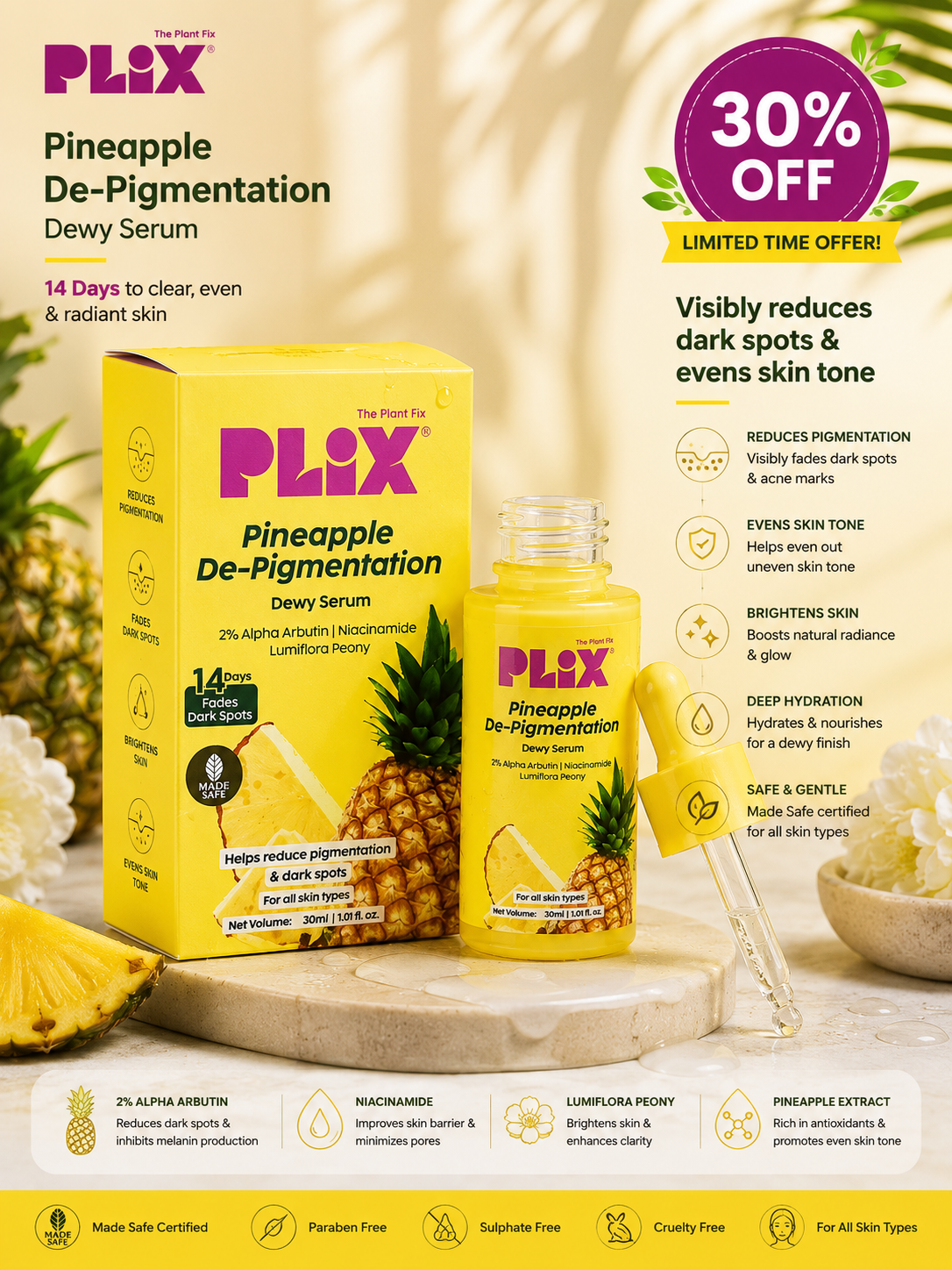 PLIX Pineapple De-Pigmentation Dewy Serum 30% off
