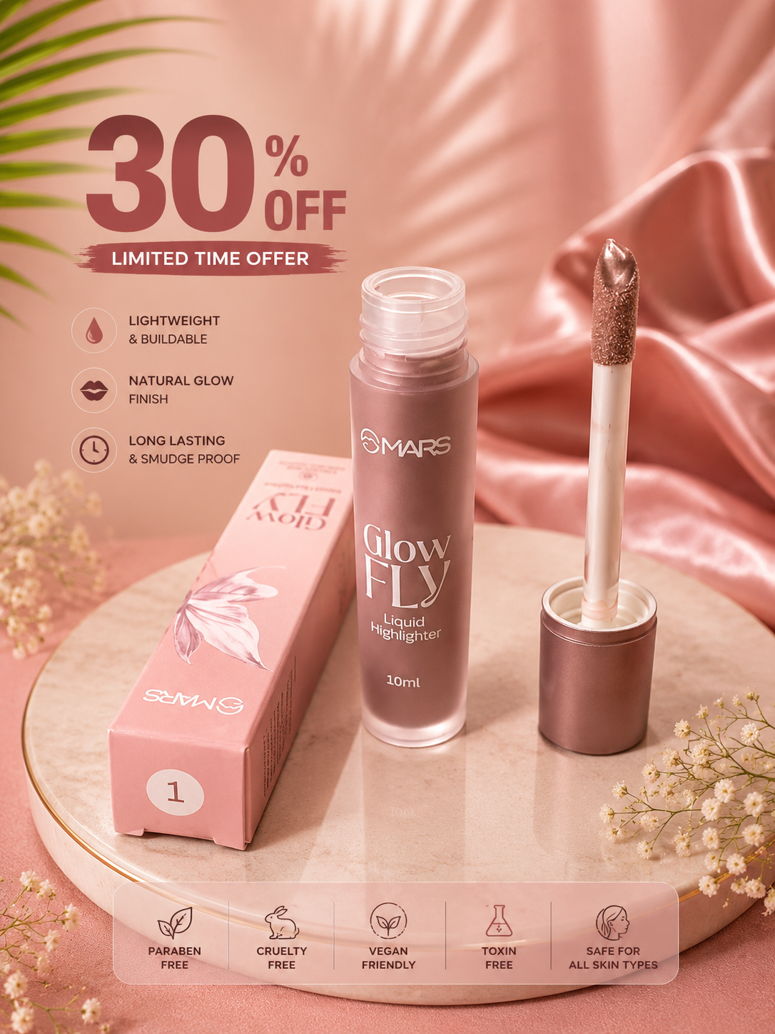 MARS Glow Fly Liquid Highlighter – 10ml 30% off