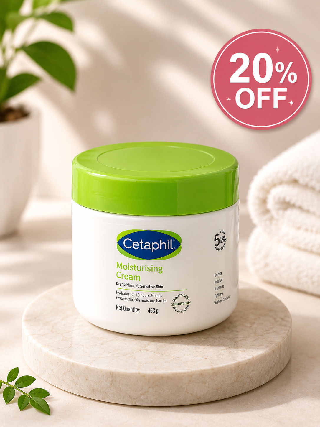 Cetaphil Moisturising Cream 453g – Intense Hydration for Dry & Sensitive Skin