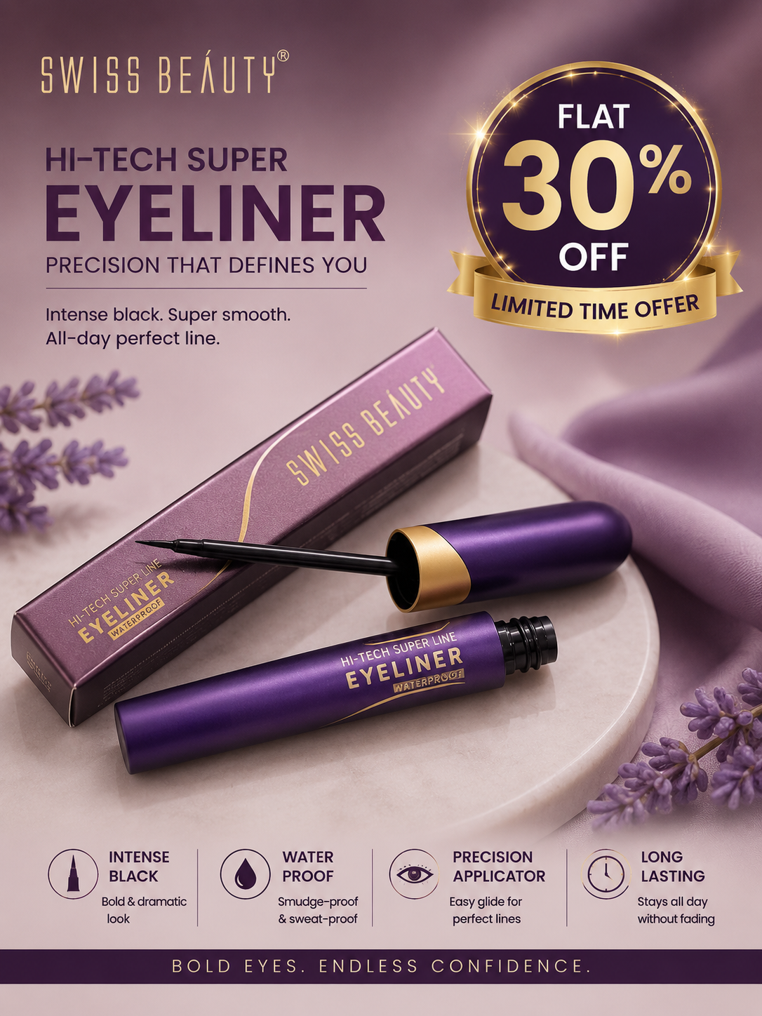 Swiss Beauty Hi-Tech Super Eyeliner (Waterproof) 30% off