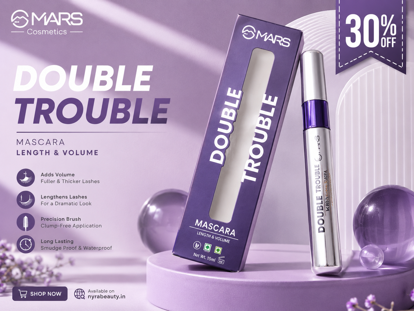 MARS Double Trouble Mascara (Length & Volume) 30% off