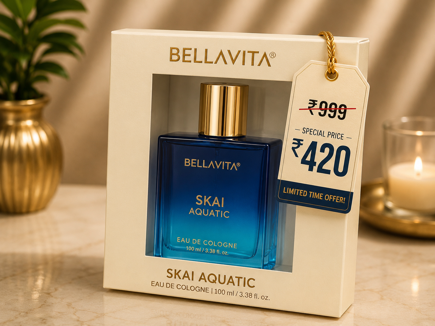Bellavita Skai Aquatic Eau De Cologne – 100ml