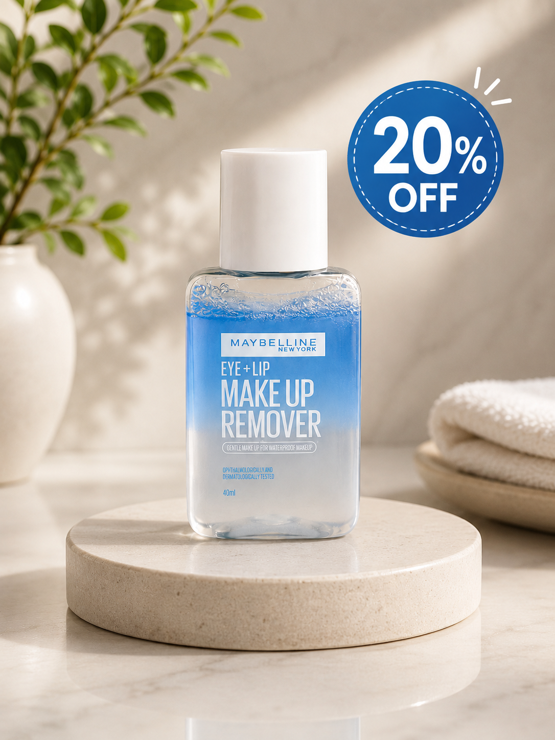 Maybelline Eye + Lip Makeup Remover 20% off