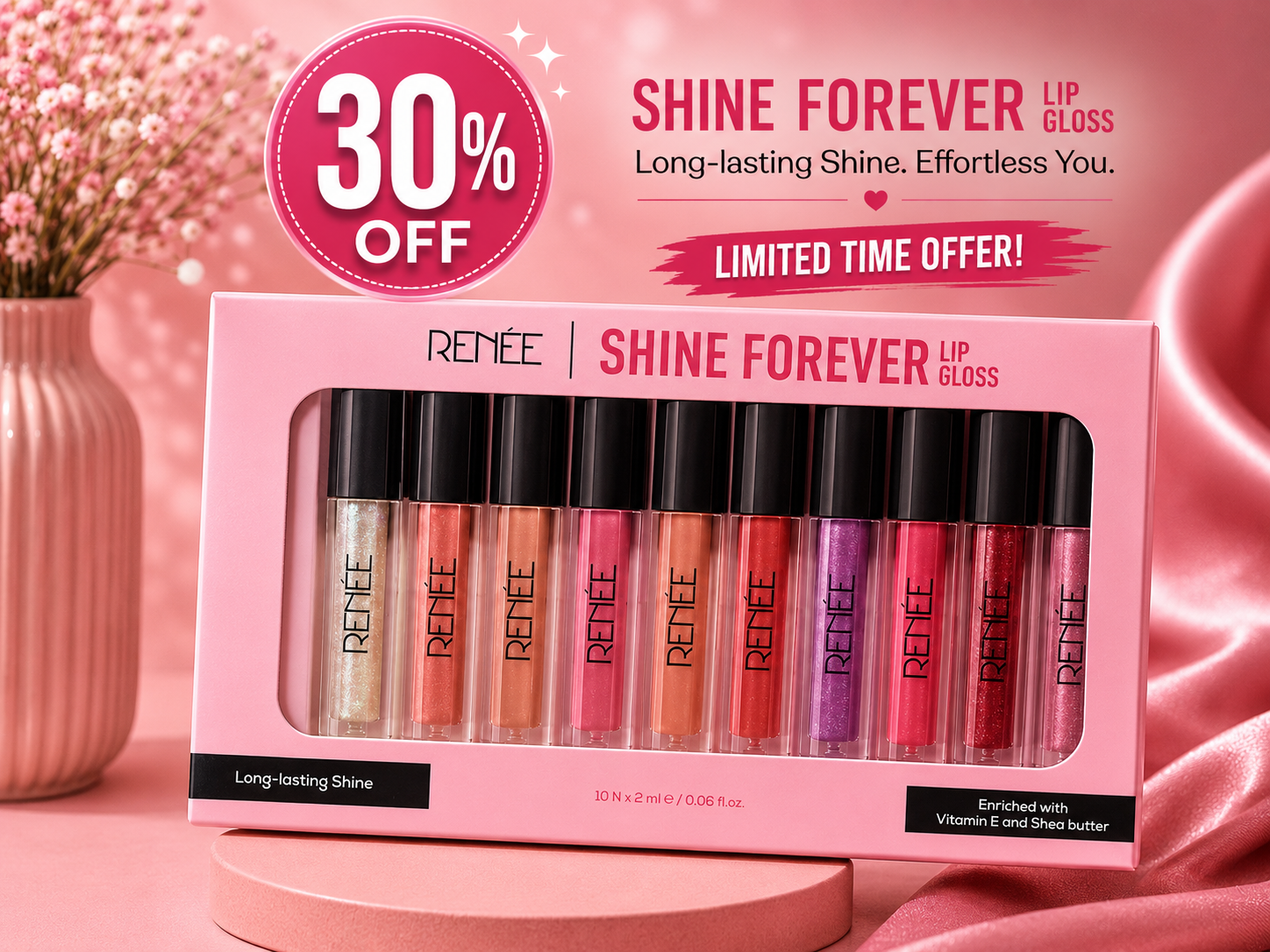 RENÉE Shine Forever Lip Gloss 30%off