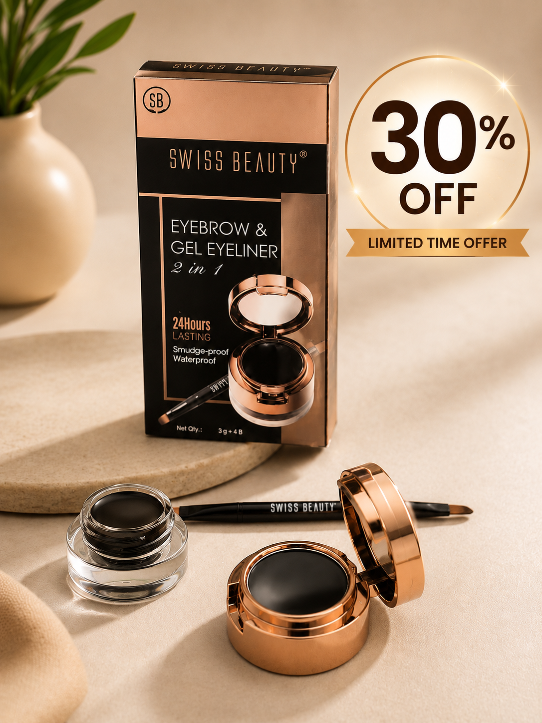 Swiss Beauty Eyebrow & Gel Eyeliner 2-in-1 flat 30%