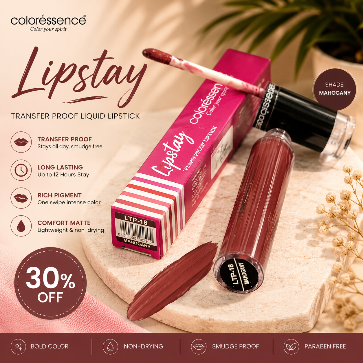 Coloréssence Lipstay Transfer Proof Liquid Lipstick  30% off