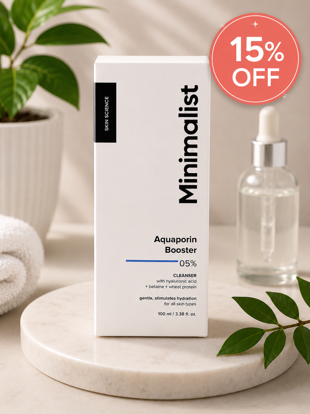 Minimalist Aquaporin Booster 5% Cleanser (100ml) 15% off