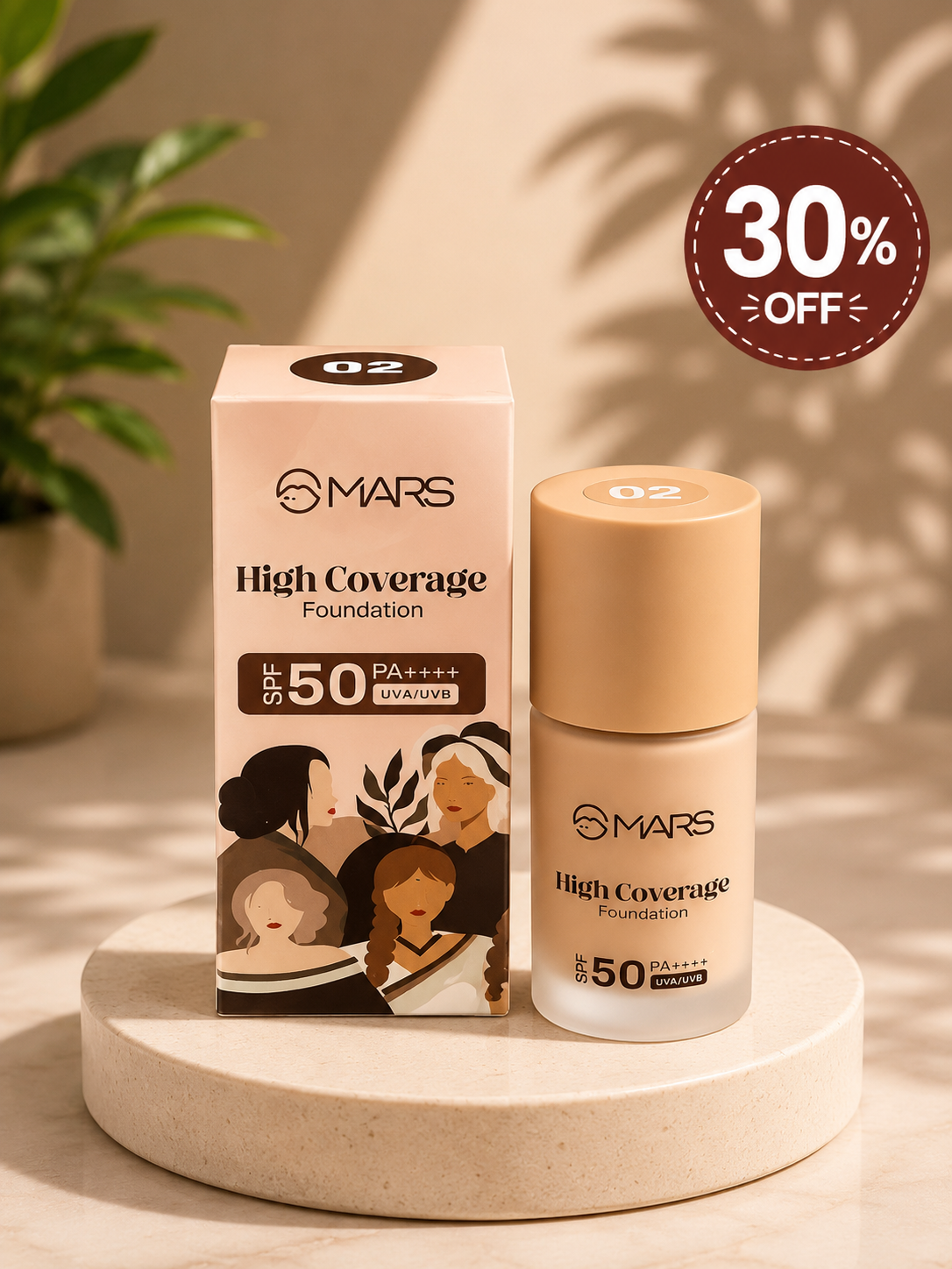 MARS High Coverage Foundation SPF 50 PA++++ –  30% off
