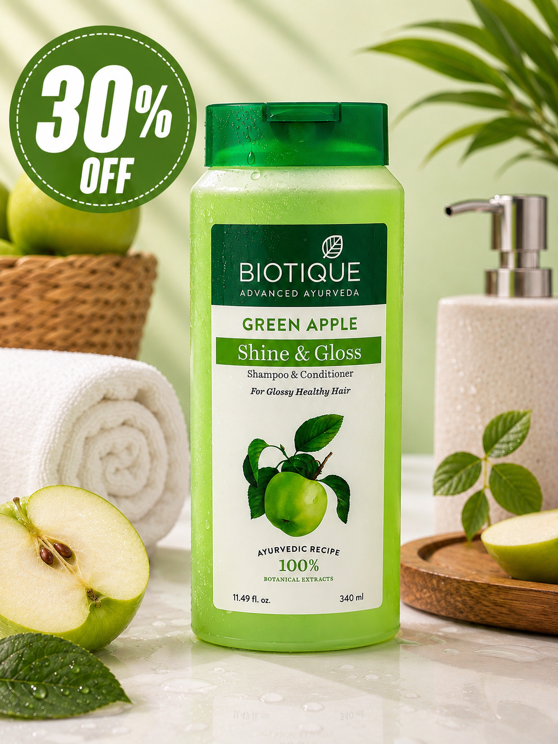 Biotique Green Apple Shine & Gloss Shampoo & Condition