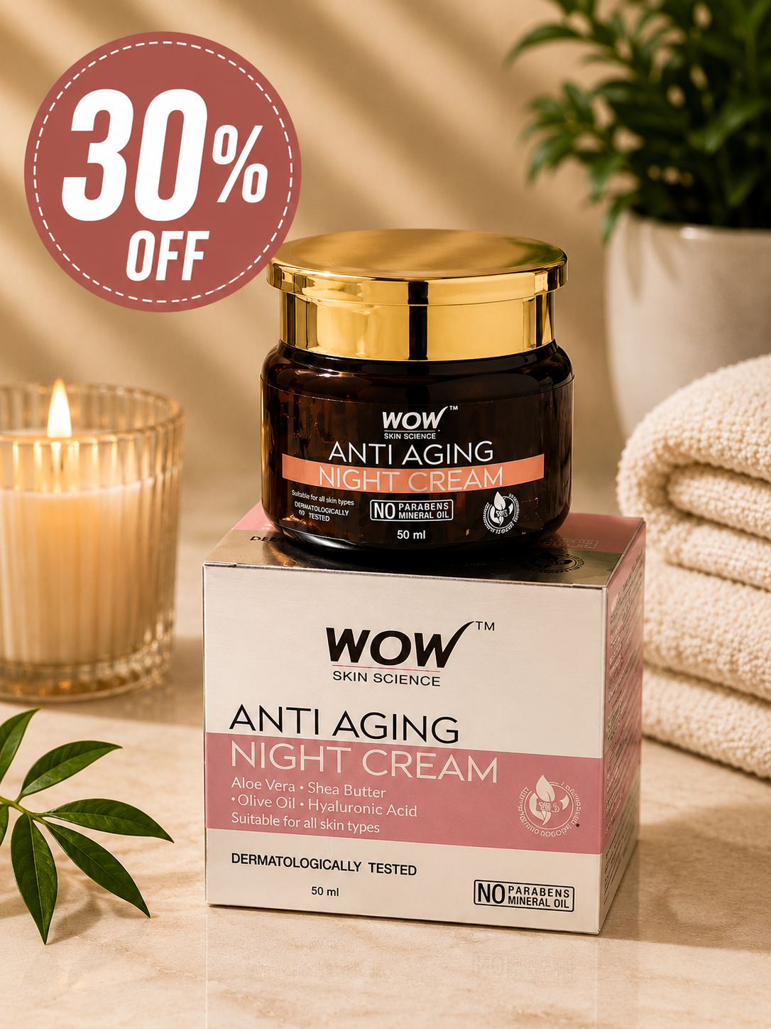 WOW Skin Science Anti Aging Night Cream (50 ml) 30% off