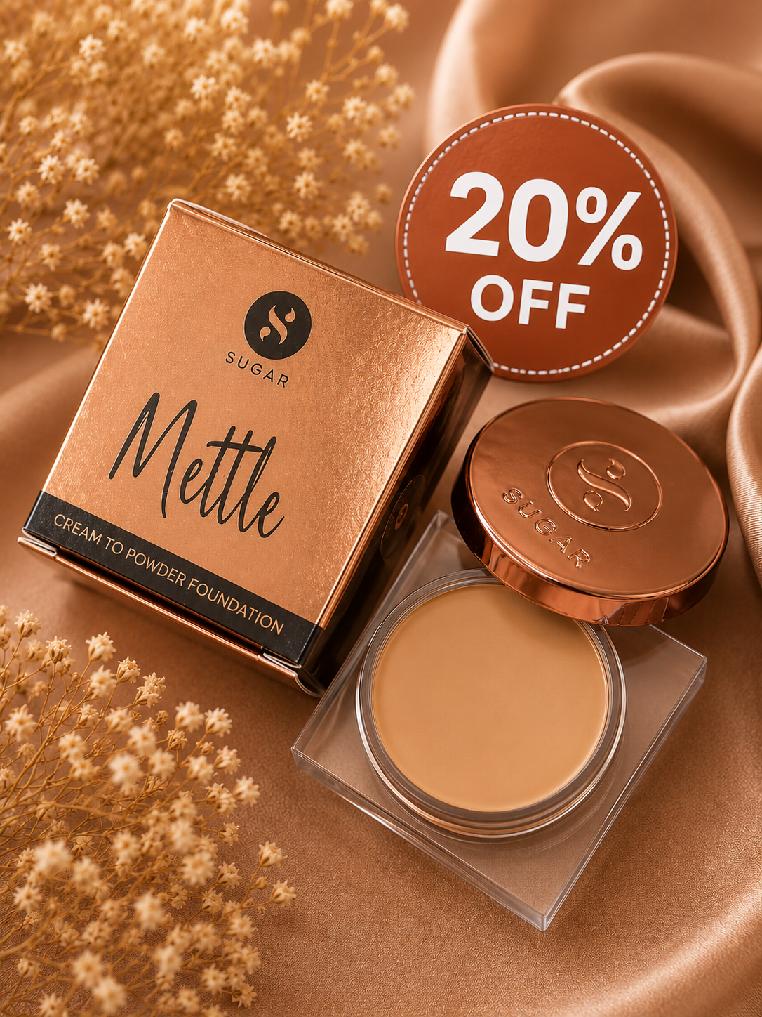 Sugar Mettle Cream To Powder Foundation 12gm 20% flat