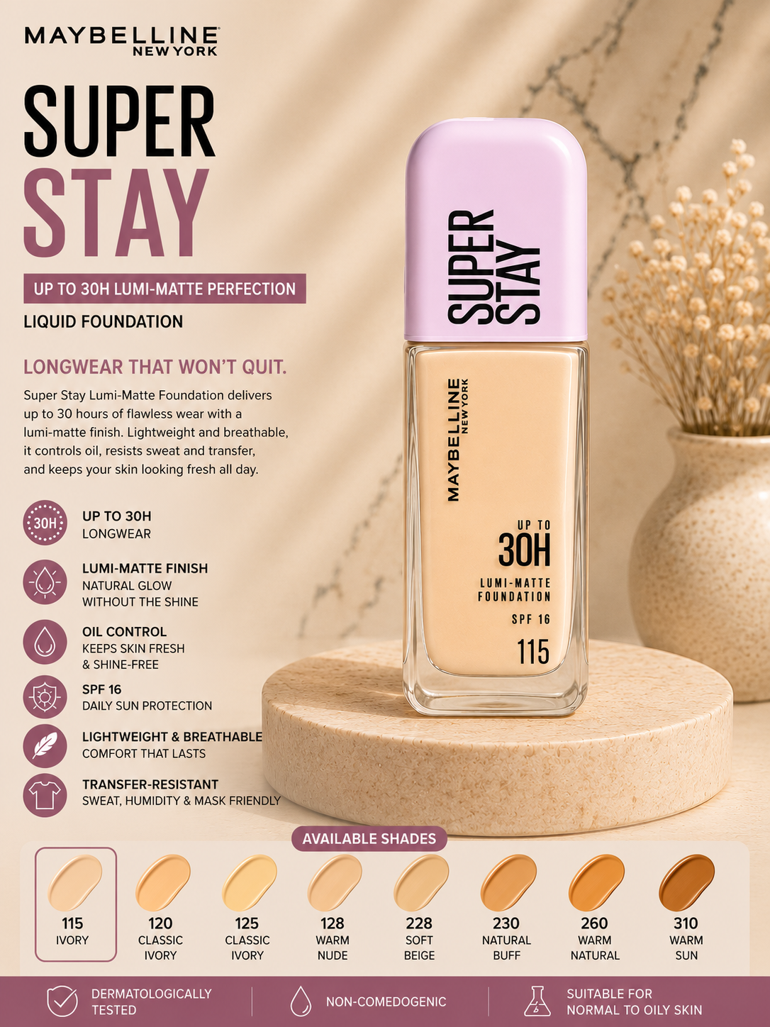 Maybelline New York Super Stay Lumi-Matte Liquid Foundation SPF 16 20% off
