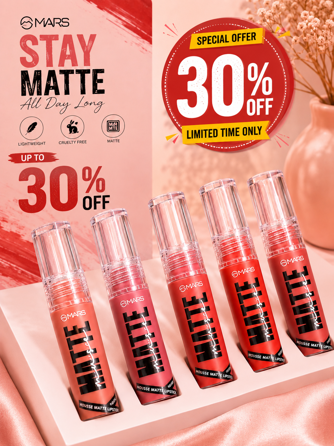 MARS Stay Matte Mousse Lipstick – 30% off