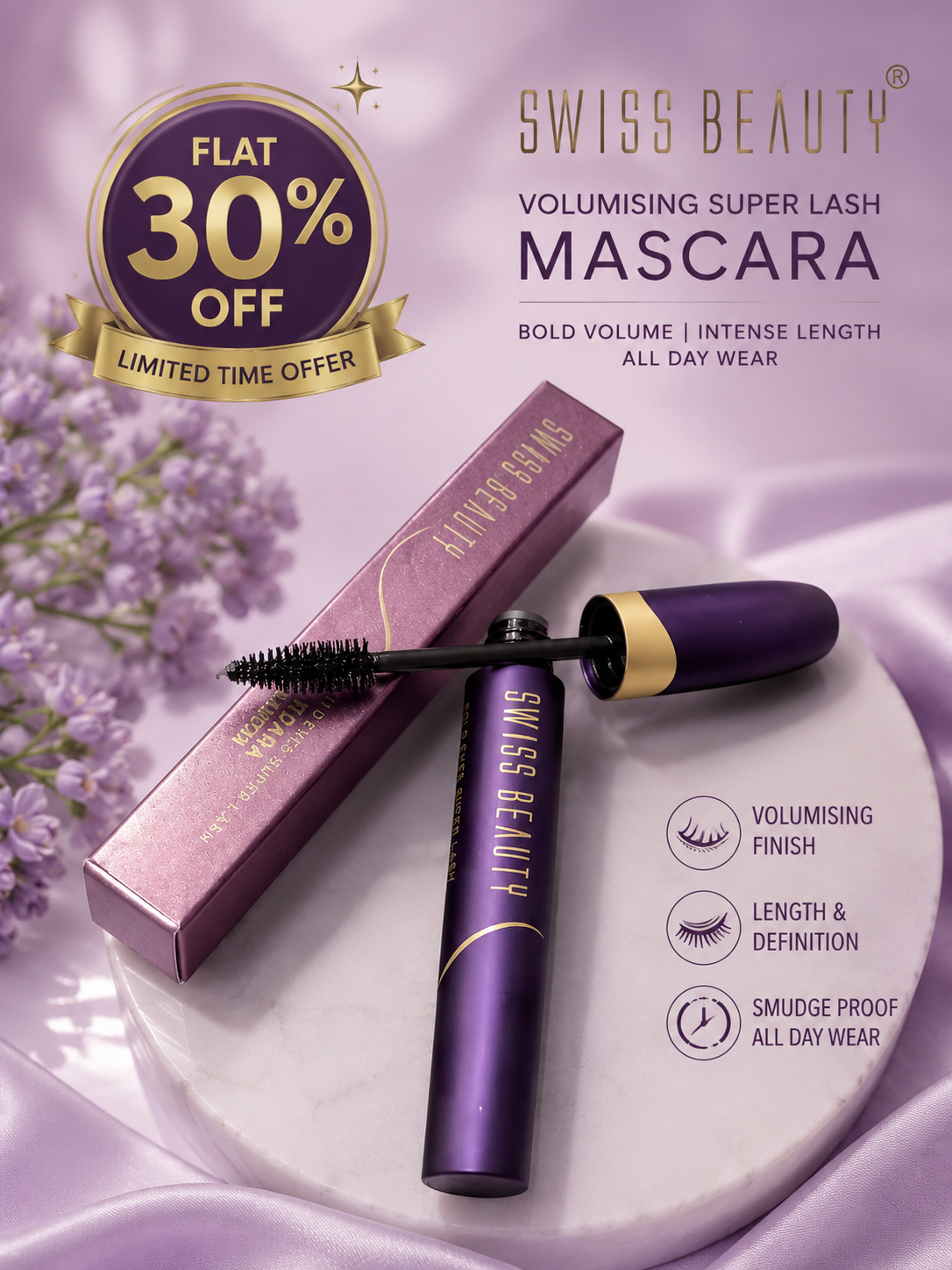 Swiss Beauty Volumising Super Lash Mascar 30% off
