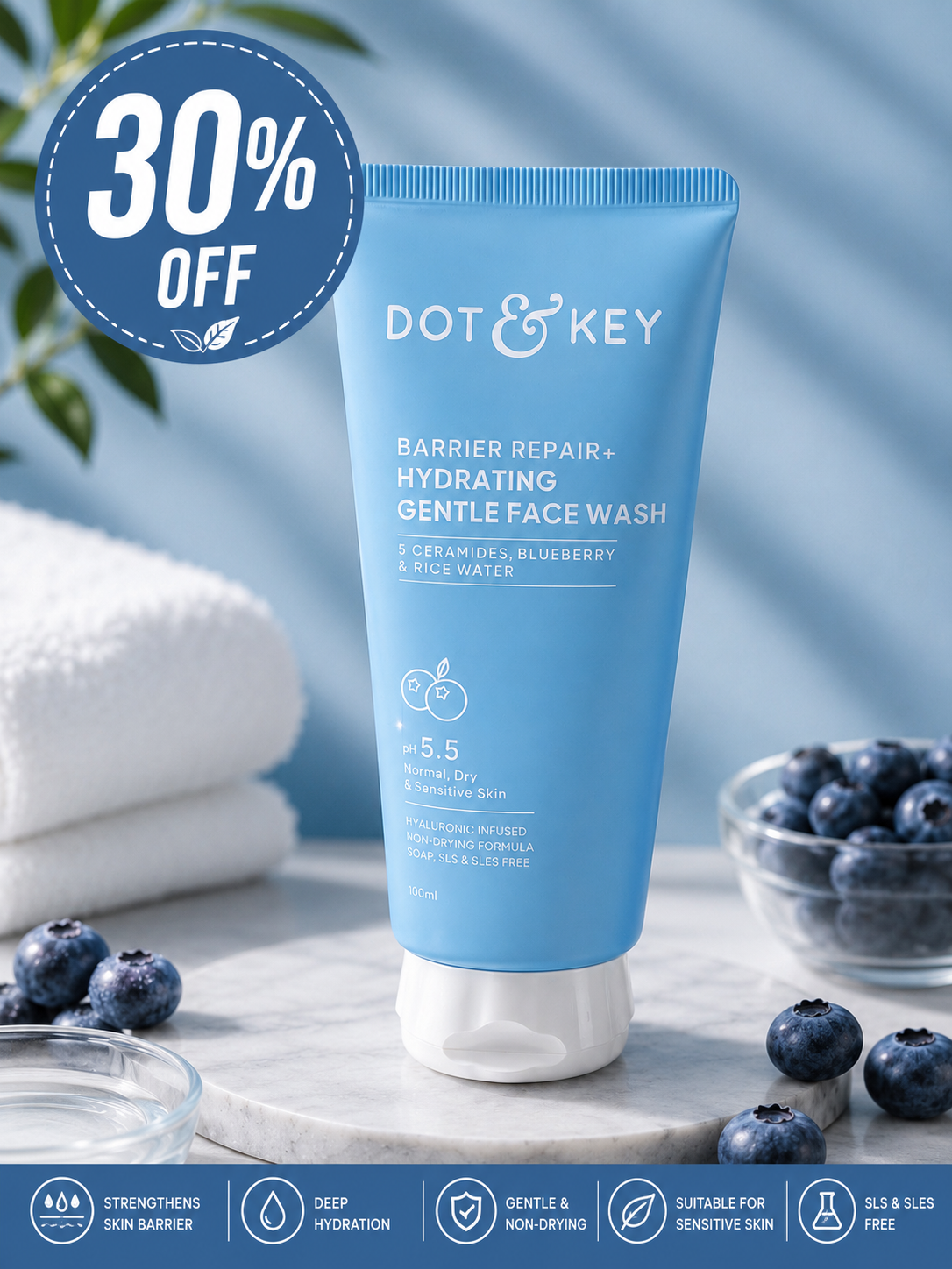 Dot & Key Barrier Repair + Hydrating Gentle Face Wash Net-100ml 30% off