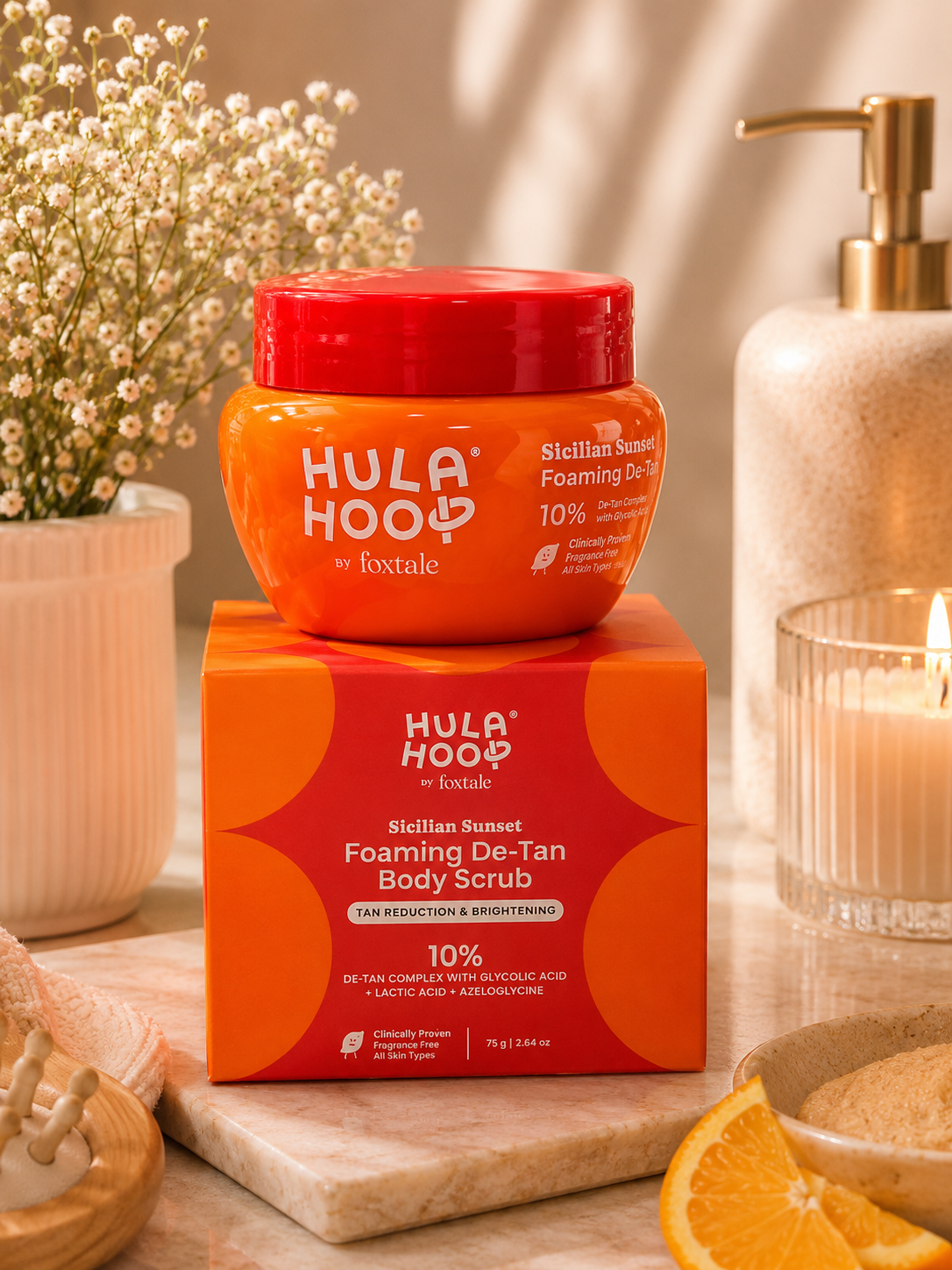 Hula hool by foxtale foaming de-tan body scrub 75g